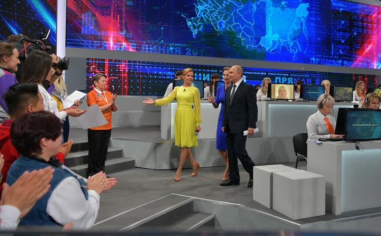 Præsident Putin ved ankomsten til den årlige spørgetime i Moskva.  Alexei Druzhinin/Ritzau Scanpix