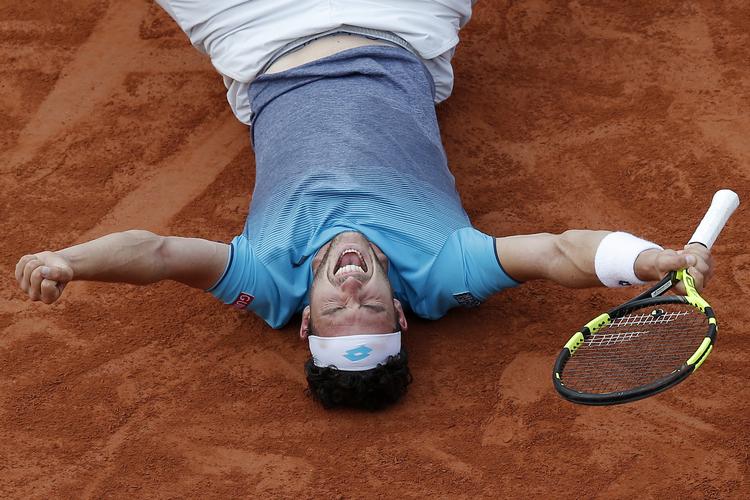 25-årige Marco Cecchinato er i lykkeland under French Open i Paris, men fortiden indeholder en matchfixing-sag, der pludselig forsvandt.
   Michel Euler/AP