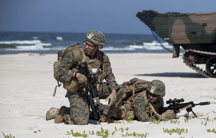 Amerikanske soldater deltager i en øvelse. Arkivfoto. Mindaugas Kulbis/AP