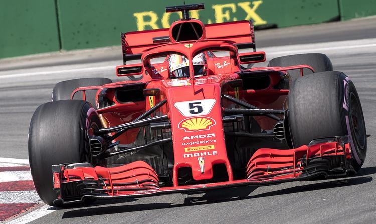 Ferraris Sebastian Vettel var hurtigste mand i kvalifikationen og starter i polepostion søndag i canada. Graham Hughes/AP