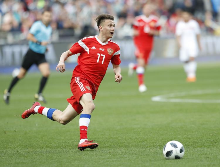 Aleksandr Golovin skal have gang i målscoringen for at hjælpe Rusland til et godt VM-resultat. Pavel Golovkin/AP