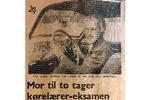 Et udklip fra scrapbogen med farmor bag rattet. 