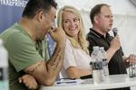 Naser Khader, Pernille Vermund og Martin Henriksen var blandt de mange politikere, der på Folkemødets sidste dag gik hårdt til hinanden. Mads Nissen/POLFOTO