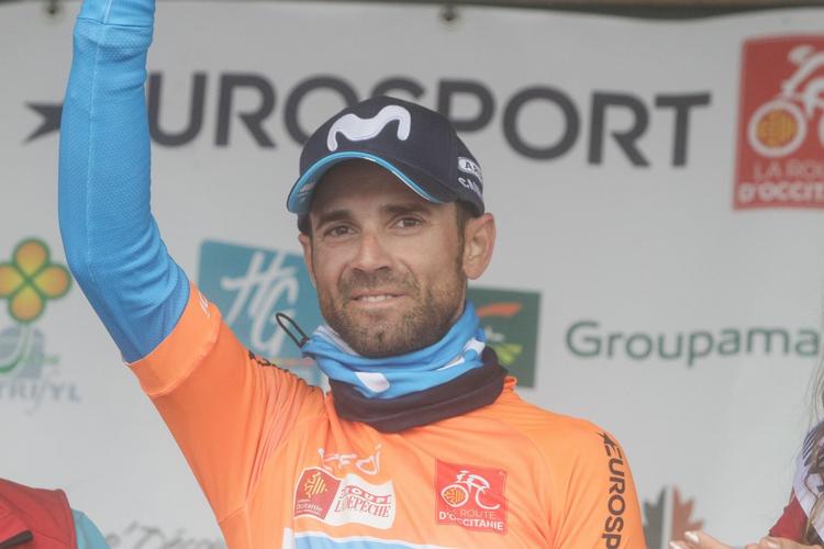 Alejandro Valverde scorede dobbelttriumf i Pyrenæerne med etapesejr og førertrøje.
Foto: Gomez Sport/Colin Flockton. 