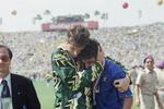 Brasiliens målmand trøstede Roberto Baggio, da italieneren havde afgjort VM-finalen i 1994 ved at brænde et straffespark. Det er da lige til at blive sentimental af. Luca Bruno/AP