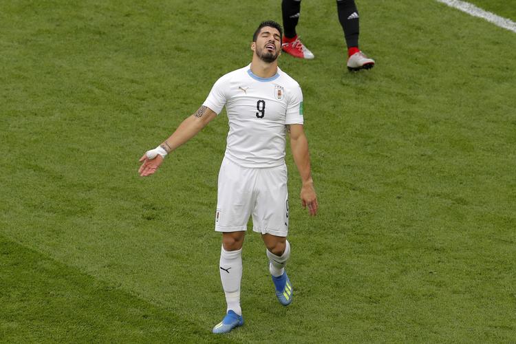 Uruguay vandt over Egypten, men især Luis Suarez var en skuffelse.  Vadim Ghirda/AP