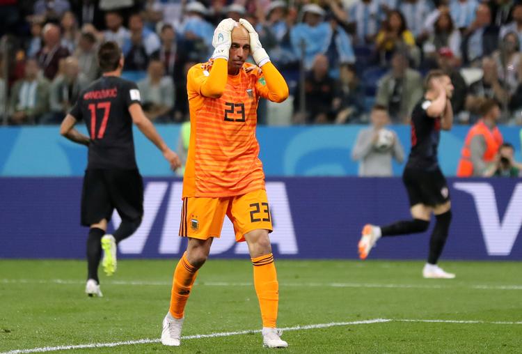  Willy Caballero  satte kroaterne i gang.  Ivan Alvarado/Ritzau Scanpix