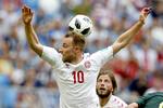 Christian Eriksen stod for et flot dansk mål mod Australien,  men havde det ellers svært i den anden gruppekamp ved VM.  Finn Frandsen/POLFOTO