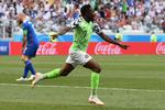  Ahmed Musa stemplede ind i dette VM med to mål. Han scorede også to gange ved VM i 2014 - mod Argentina.  Mark Ralston/Ritzau Scanpix