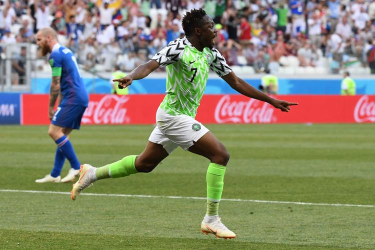  Ahmed Musa stemplede ind i dette VM med to mål. Han scorede også to gange ved VM i 2014 - mod Argentina.  Mark Ralston/Ritzau Scanpix