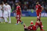 Iran kæmpede bravt, men tabte 1-0 til Spanien. Kravet er en sejr mod Portugal for avancement.  Manu Fernandez/AP