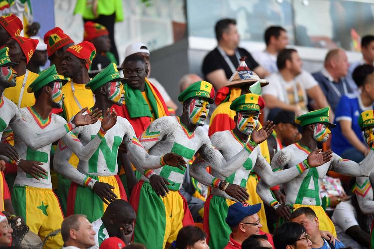 I modsætning til nede på banen var niveauet uændret højt blandt Senegals fans mod Japan.
   Hector Retamal/Ritzau Scanpix