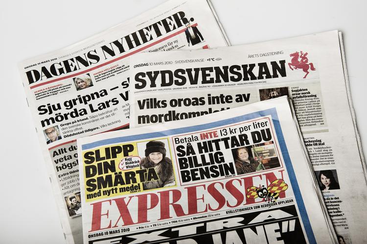 Dagens Nyheter og Expressen er blandt de aviser, som får kritik for deres journalistik om seksuelle krænkelser under dækningen af #metoo-bevægelsen i efteråret 2017. Christian Klindt Sølbeck/POLFOTO