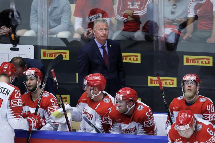 Fem gange var  Jan Karlsson med Danmark til VM. Turneringen i Danmark i maj var en ren fest - trods et 1-7-nederlag til Canada.  Jens Dresling/POLFOTO
