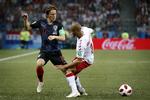Luka Modric styrede Kroatiens offensive spil, men han tog sig lange pauser i anden halvleg, og han kiksede den første store matchbold. Finn Frandsen/POLFOTO