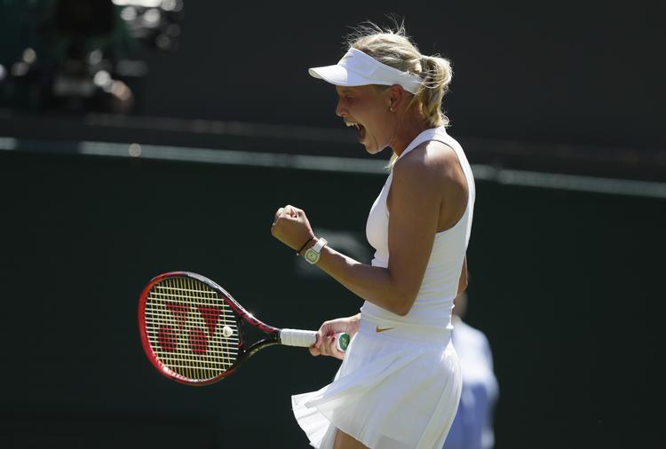 Kroatiske Donna Vekic vinder over Sloane Stephens i første runde ved Wimbledon.  Kirsty Wigglesworth/AP