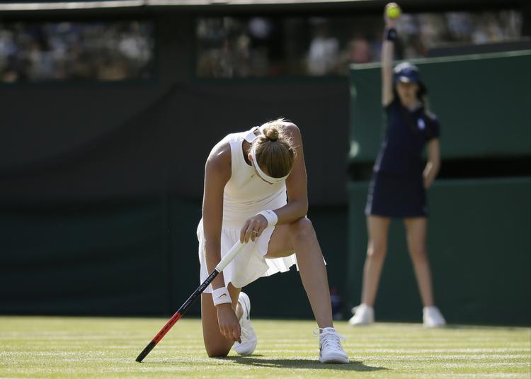 Exit Kvitova.  Tim Ireland/AP