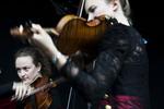 Nightingale String Quartet ses her under en tidligere koncert, på den københavnske gadefestival Distortion.   Katinka Hustad (arkivfoto)/POLFOTO