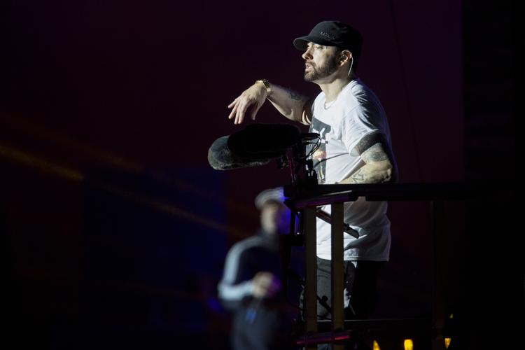 Eminem gik på scenen onsdag aften på årets Roskilde Festival. 
   Thomas Borberg/POLFOTO