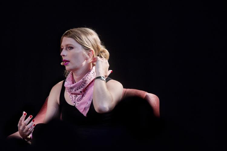 Chelsea Manning på scenen i Gloria på Roskilde Festival 2018. 
   Thomas Borberg/POLFOTO