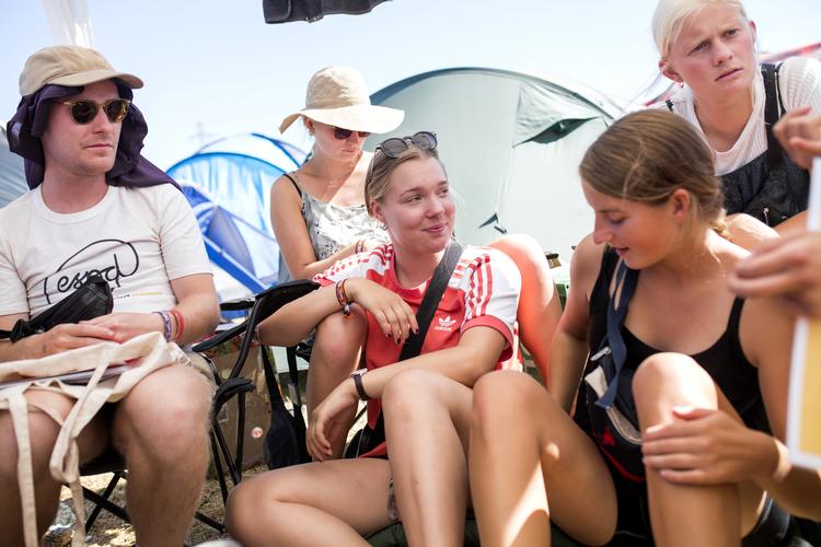 Til flirte-workshop i Camp 123 var de unge festivalgæster enige om, at en god flirt foregår med respekt for hinandens grænser. Andreas Haubjerg/POLFOTO