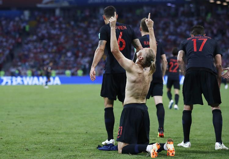 Domagoj Vida stod for Kroatiens scoring i den forlængede spilletid.  Manu Fernandez/AP