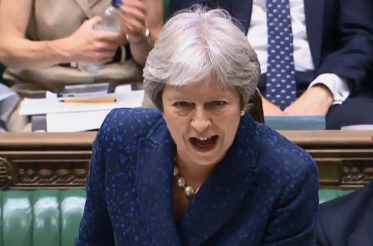 Premierminister Theresa May står i spidsen for et brud med EU, somhar vist sig at være langt sværere, end det lød. Britiske medier rapporterer jævnligt om risikoen for, at partifæller vil vælte Theresa May.  Ho/Ritzau Scanpix