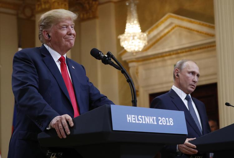 
    Trump var mere optaget af at lægge afstand til anklagemyndigheden i sit eget land end til Putins forsøg på at bedyre Ruslands uskyld. Pablo Martinez Monsivais/Ritzau Scanpix