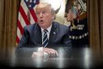 »I en vigtig sætning i mine udtalelser sagde jeg 'ville' i stedet for 'ville ikke'«, hævder Trump under pressemødet tirsdag aften i Det Ovale Værelse.
    Andrew Harnik/AP