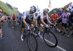 Geraint Thomas (th) og Chris Froome har hidtil fulgtes godt ad i Touren.
   Peter Dejong/AP