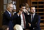 Mads Rørvig (i midten) har tidligere siddet i Folketinget. Her er han i selskab med Bertel Haarder og Morten Østergaard. Jens Dresling/POLFOTO