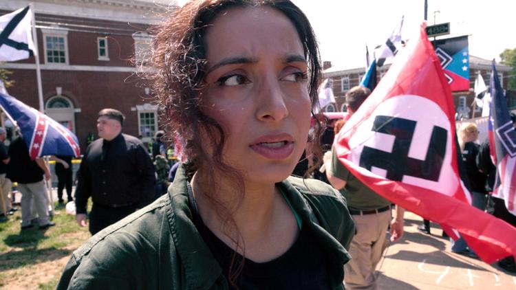 Deeyah Khan kommer helt tæt på en række amerikanske nynazister i sit forsøg på at forstå, hvad der driver fremmedhadet i USA.  Foto: Fuuse Films