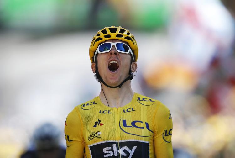 Geraint Thomas vandt for anden dag i træk.  Christophe Ena/AP