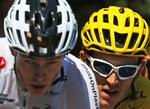 Hidtil er Chris Froome (tv) og Geraint Thomas ikke veget langt fra hinanden under Touren - bortset lige fra de to gang, sidstnævnte har sikret sig etapesejren.
   Peter Dejong/AP