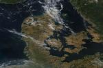 Satellitfoto af Danmark d. 20. juli 2018. Kilde: NASA 