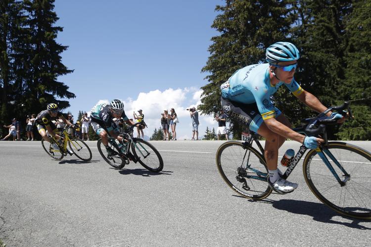 Michael Valgren, der her ses i aktion på 11. etape, følte sig på 15. etape overbevist om, at Astana-holdet ville tage sejren.
   Christophe Ena/AP