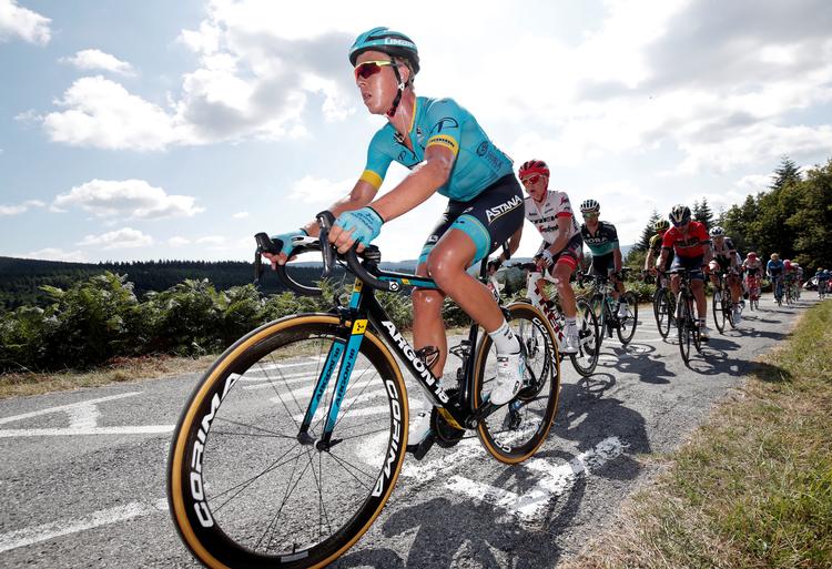 Michael Valgren i aktion under søndagens succesrige Astana-etape til Carcassonne.
   Benoit Tessier/Ritzau Scanpix