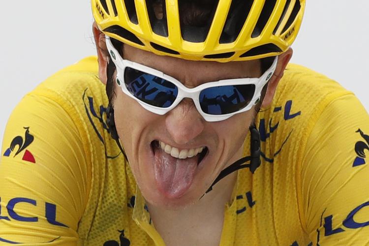 Efter onsdagens hårde dag i Pyrenæerne ligner waliseren Geraint Thomas (Sky) den oplagte Tour de France-vinder 2018.
   Peter Dejong/AP