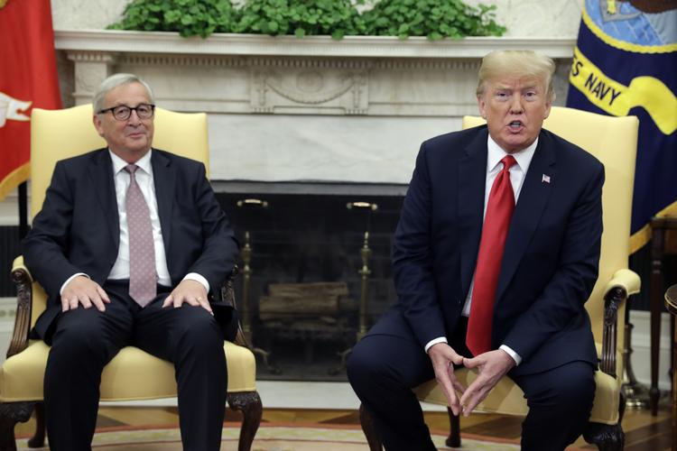 Eu-kommissionens formand, Jean-Claude Juncker, Mødes i dag med Donald Trump i Det Hvide Hus. Evan Vucci/AP