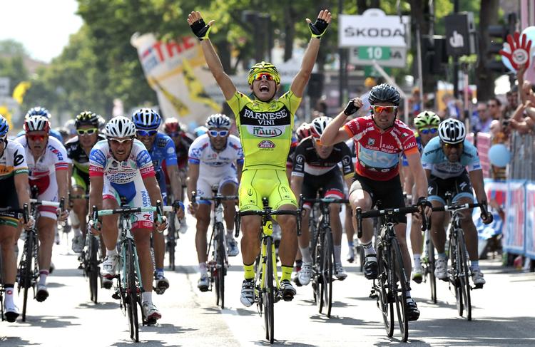 Andrea Guardini, der her hjemfører karrierens fornemste sejr på en etape i Giro d'Italia 2013, er den mest vindende rytter i PostNord Danmark Rundt-feltet.
   Gian Mattia D'alberto/AP