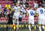 
    Viktor Fischer, FC København, jubler efter målet til 1-0, under UEFA Europa League-kampen mellem FC København og Stjarnan i Telia Parken torsdag den 2. august 2018.
   Anders Kjærbye/Ritzau Scanpix
