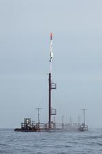 
    Raketten "Nexø II" nåede 6500 meter op i luften, før den vendte næsen mod Østersøen igen, lørdag den 4. august 2018. Alt forløb som planlagt, da raketten 'Nexø II' lørdag morgen blev opsendt fra Østersøen. Det siger talsmand Mads Wilson fra amatørrumprogrammet Copenhagen Suborbitals, der har bygget og opsendt raketten.. (Foto: Carsten Olsen/Copenhagen Suborbitals/Handout/Ritzau Scanpix)
   Carsten Olsen/copenhagen Suborbi/Ritzau Scanpix