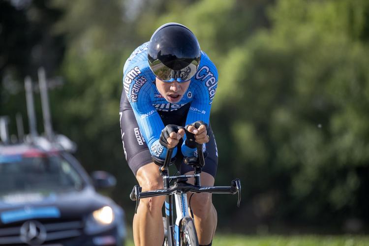 Med andenpladsen på enkeltstarten i Nykøing Falster udbyggede belgieren Wout van Aert sin samlede føring i PostNord Danmark Rundt.
   Thomas Sjørup/Ritzau Scanpix