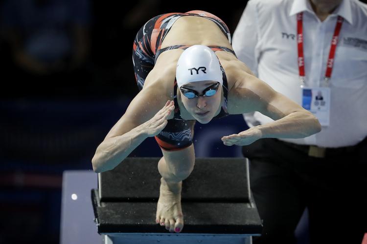 Rikke Møller Pedersen kommer til finalen i sin favoritdisciplin med tredjebedste tid.  Jens Dresling/POLFOTO