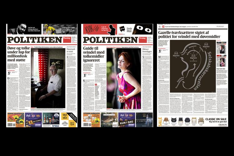 Over de seneste uger har Politiken dækket sager om svindel med tolkebistand. I går kunne vi fortælle, hvordan reglerne for tegnsprogstolkeordningen muliggør, at døve kan udbetale handikaphjælp som løn til sig selv - helt lovligt. Fotomontage Caroline Niegaard