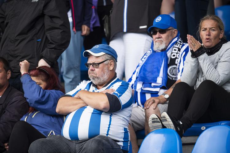 Tilhængerne fra Odense var ikke begejstrede efter endnu et nederlag i landets bedste række. Bo Amstrup/Ritzau Scanpix