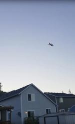 Billedet her stammer fra en video, som et vidne har optaget. Det viser det kaprede fly, da det var i luften i går. 
    
   /AP