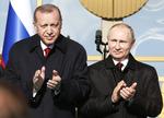 Tyrkiets præsident Recep Tayyip Erdogan og Ruslands præsident Vladimir Putin. Burhan Ozbilici/AP