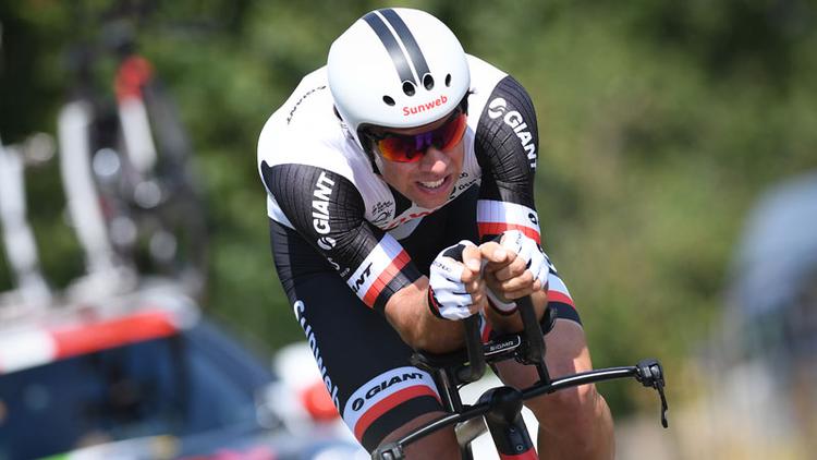 Søren Kragh Andersen på vej med tredjepladsen på 2. etapes enkeltstart. Foto: Binck Bank Tour. 