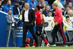 José Mourinho reagerede ved at skifte tre spillere ud efter pausen, men det ændrede intet.  David Klein/Ritzau Scanpix
